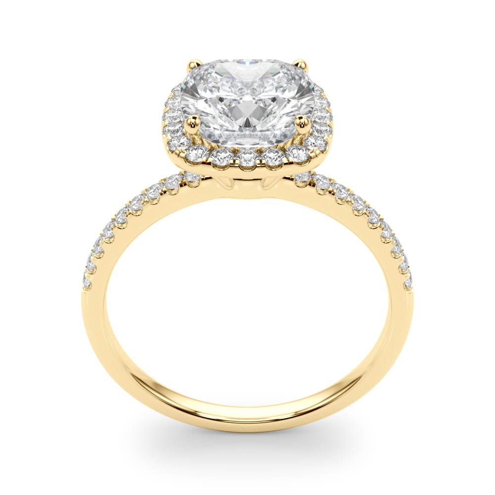 Timeless Halo Cushion Diamond Engagement Ring in 10K/14K gold and platinum with certified lab-grown or natural diamonds