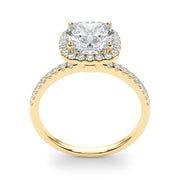 Timeless Halo Cushion Diamond Engagement Ring in 10K/14K gold and platinum with certified lab-grown or natural diamonds