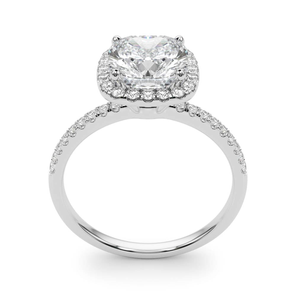 Timeless Halo Cushion Diamond Engagement Ring in 10K/14K gold and platinum with certified lab-grown or natural diamonds