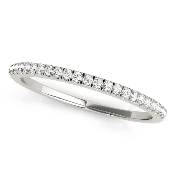 Straight Split Prong Half Eternity Ring in Gold & Platinum