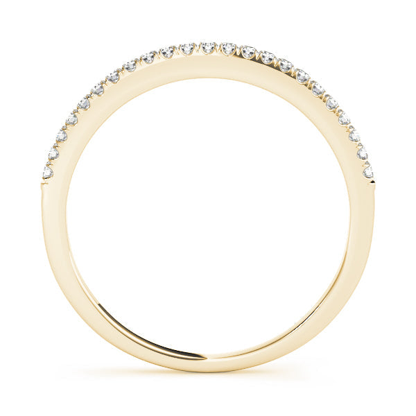 Straight Split Prong Half Eternity Ring in Gold & Platinum