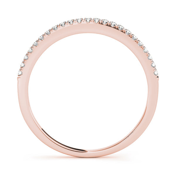 Straight Split Prong Half Eternity Ring in Gold & Platinum
