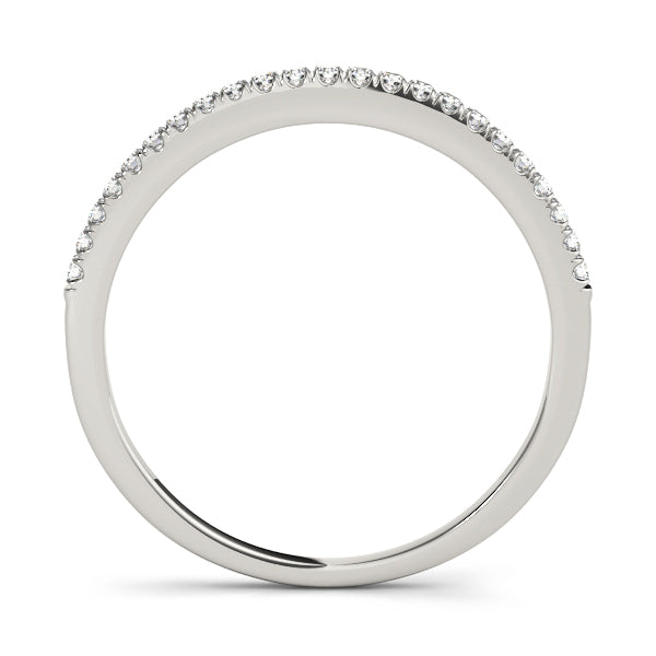 Straight Split Prong Half Eternity Ring in Gold & Platinum