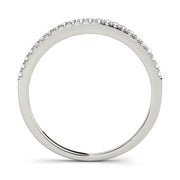 Straight Split Prong Half Eternity Ring in Gold & Platinum