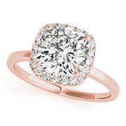 Elegant Halo Cushion Diamond Engagement Ring in 10K/14K gold and platinum with certified lab-grown or natural diamonds