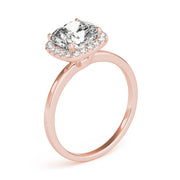 Elegant Halo Cushion Diamond Engagement Ring in 10K/14K gold and platinum with certified lab-grown or natural diamonds