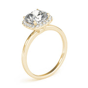 Elegant Halo Cushion Diamond Engagement Ring in 10K/14K gold and platinum with certified lab-grown or natural diamonds