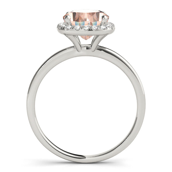 Elegant Halo Cushion Diamond Engagement Ring in 10K/14K gold and platinum with certified lab-grown or natural diamonds