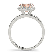 Elegant Halo Cushion Diamond Engagement Ring in 10K/14K gold and platinum with certified lab-grown or natural diamonds