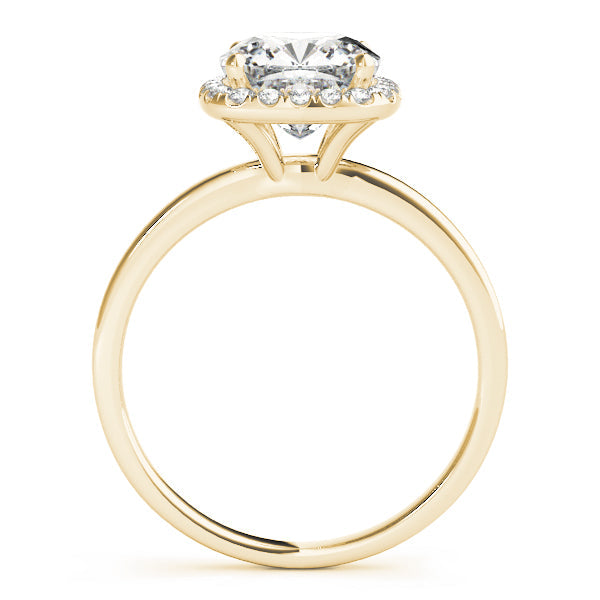 Elegant Halo Cushion Diamond Engagement Ring in 10K/14K gold and platinum with certified lab-grown or natural diamonds