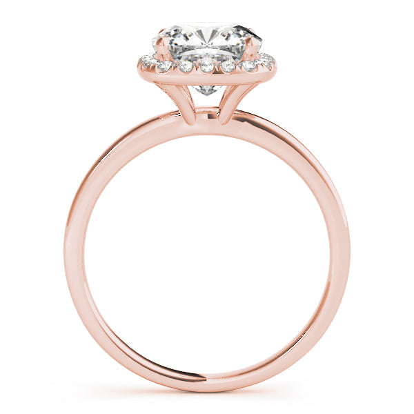 Elegant Halo Cushion Diamond Engagement Ring in 10K/14K gold and platinum with certified lab-grown or natural diamonds