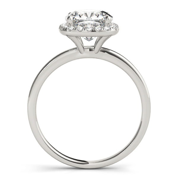 Elegant Halo Cushion Diamond Engagement Ring in 10K/14K gold and platinum with certified lab-grown or natural diamonds