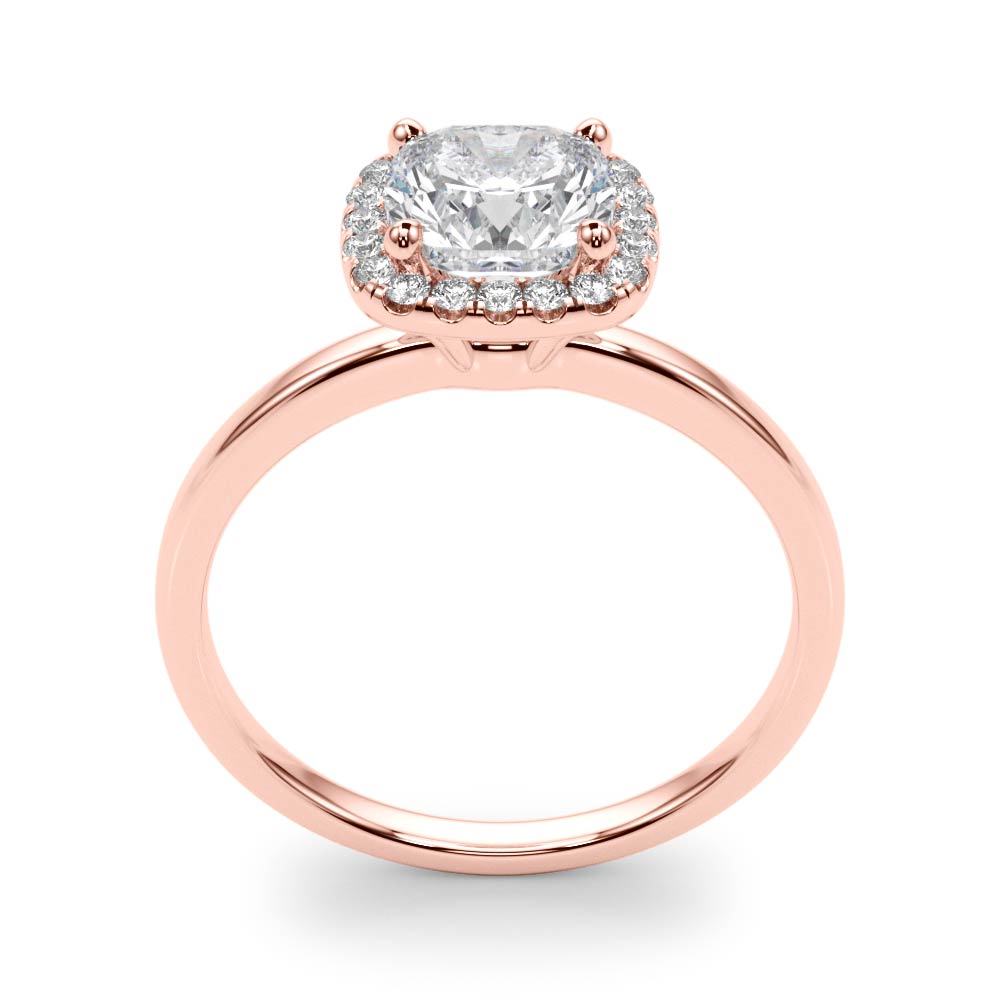 Elegant Halo Cushion Diamond Engagement Ring in 10K/14K gold and platinum with certified lab-grown or natural diamonds