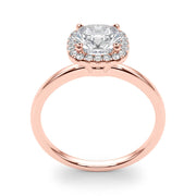 Elegant Halo Cushion Diamond Engagement Ring in 10K/14K gold and platinum with certified lab-grown or natural diamonds