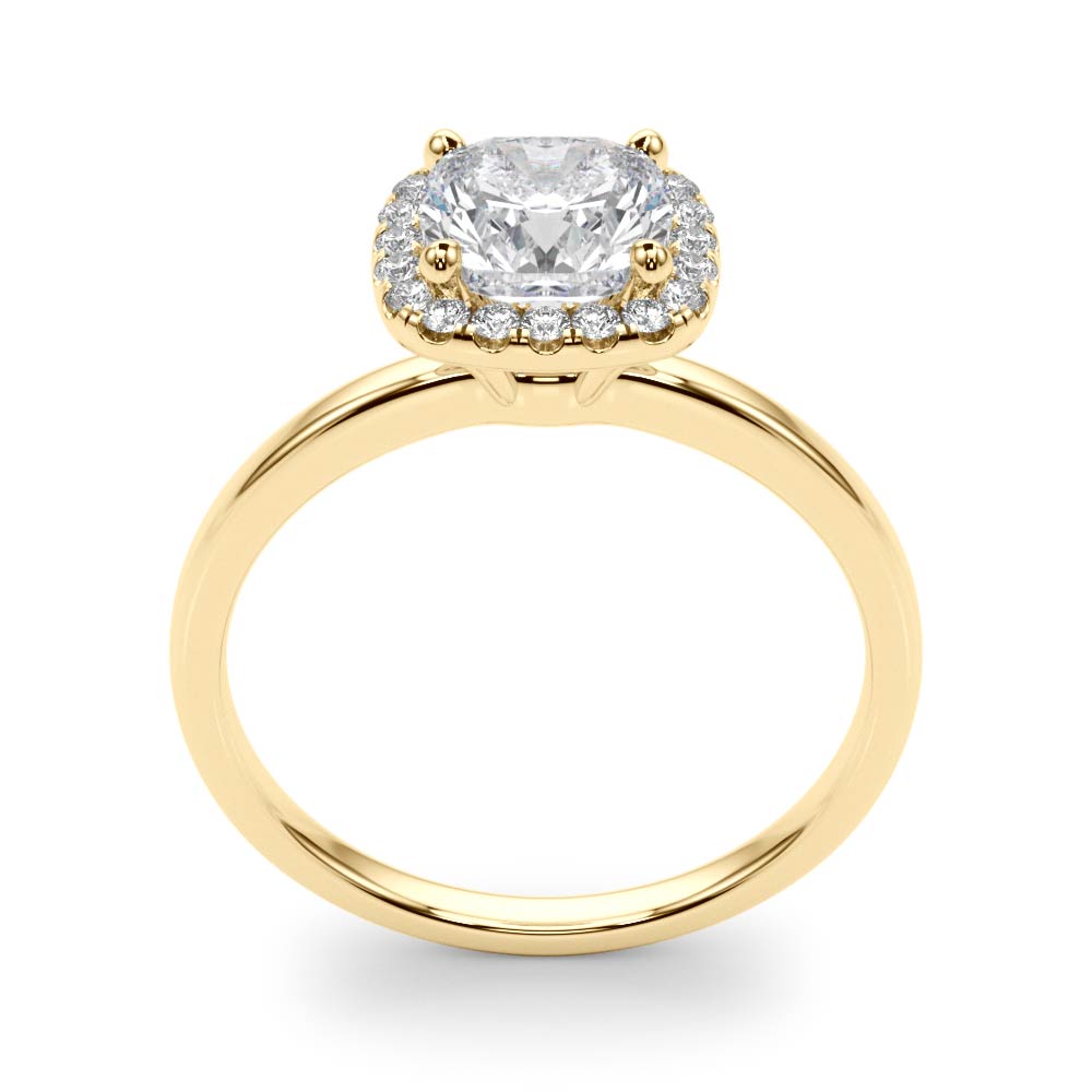 Elegant Halo Cushion Diamond Engagement Ring in 10K/14K gold and platinum with certified lab-grown or natural diamonds