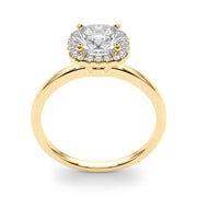 Elegant Halo Cushion Diamond Engagement Ring in 10K/14K gold and platinum with certified lab-grown or natural diamonds