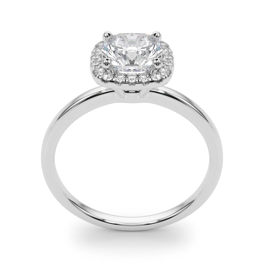 Elegant Halo Cushion Diamond Engagement Ring in 10K/14K gold and platinum with certified lab-grown or natural diamonds