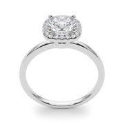 Elegant Halo Cushion Diamond Engagement Ring in 10K/14K gold and platinum with certified lab-grown or natural diamonds
