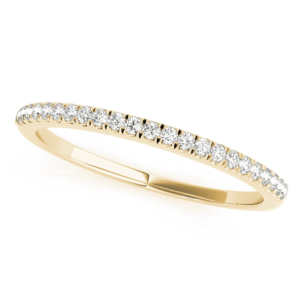 Single Row U-Prong Wedding Half Eternity Ring in 10K/14K gold and platinum with certified lab-grown or natural diamonds