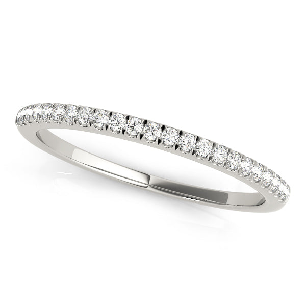 Single Row U-Prong Wedding Half Eternity Ring in Gold & Platinum