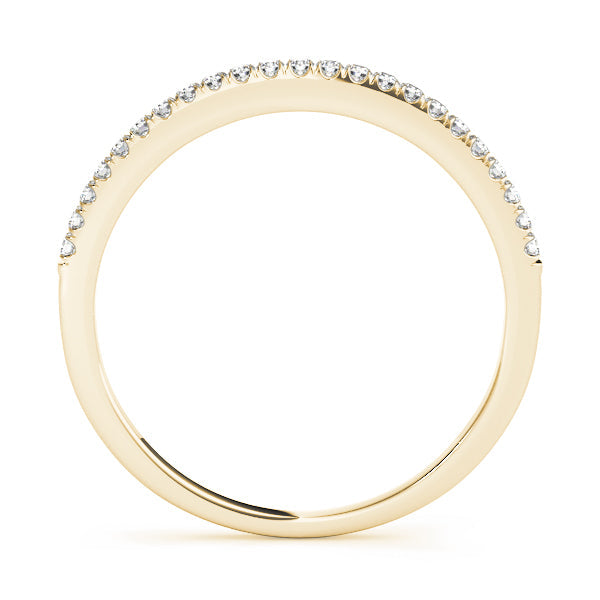 Single Row U-Prong Wedding Half Eternity Ring in Gold & Platinum