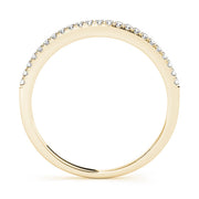 Single Row U-Prong Wedding Half Eternity Ring in Gold & Platinum