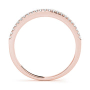 Single Row U-Prong Wedding Half Eternity Ring in Gold & Platinum