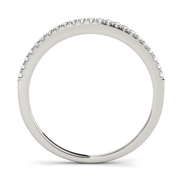 Single Row U-Prong Wedding Half Eternity Ring in Gold & Platinum