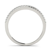 Single Row U-Prong Wedding Half Eternity Ring in Gold & Platinum