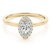 Heirloom Halo Marquise Diamond Engagement Ring in 10K/14K gold and platinum with certified lab-grown or natural diamonds