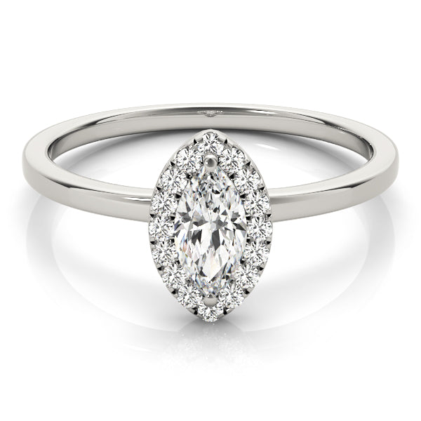 Heirloom Halo Marquise Diamond Engagement Ring in 10K/14K gold and platinum with certified lab-grown or natural diamonds