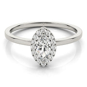 Heirloom Halo Marquise Diamond Engagement Ring in 10K/14K gold and platinum with certified lab-grown or natural diamonds