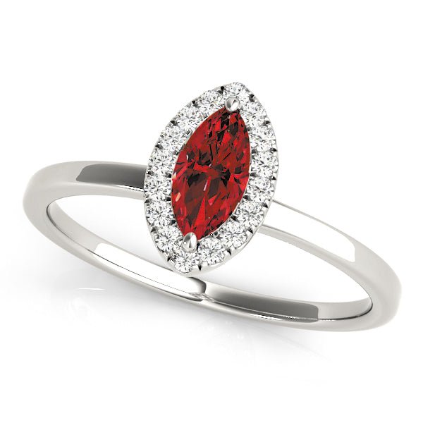 Heirloom Halo Marquise Diamond Engagement Ring in 10K/14K gold and platinum with certified lab-grown or natural diamonds