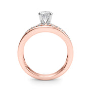 Sculpted Multi-Row Round Diamond Engagement Ring in 10K/14K gold and platinum with certified lab-grown or natural diamonds