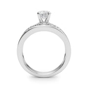 Sculpted Multi-Row Round Diamond Engagement Ring in 10K/14K gold and platinum with certified lab-grown or natural diamonds