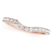 French Cut Curved Half Eternity Ring in Gold & Platinum