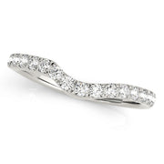 French Cut Curved Half Eternity Ring in Gold & Platinum