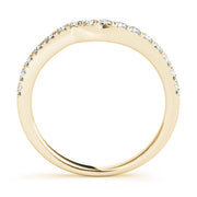French Cut Curved Half Eternity Ring in Gold & Platinum