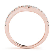 French Cut Curved Half Eternity Ring in Gold & Platinum