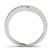 French Cut Curved Half Eternity Ring in Gold & Platinum