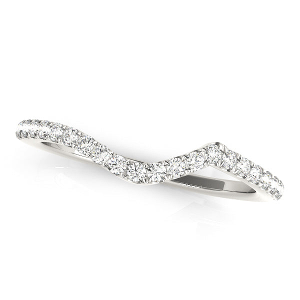 Curved Half Eternity Ring in 10K/14K gold and platinum with certified lab-grown or natural diamonds