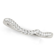 Single Row Wedding Curved Bands Half Eternity Ring in Gold & Platinum