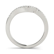 Single Row Wedding Curved Bands Half Eternity Ring in Gold & Platinum