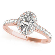 Iconic Halo Oval Diamond Engagement Ring in 10K/14K gold and platinum with certified lab-grown or natural diamonds