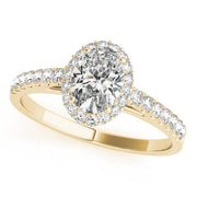 Iconic Halo Oval Diamond Engagement Ring in 10K/14K gold and platinum with certified lab-grown or natural diamonds