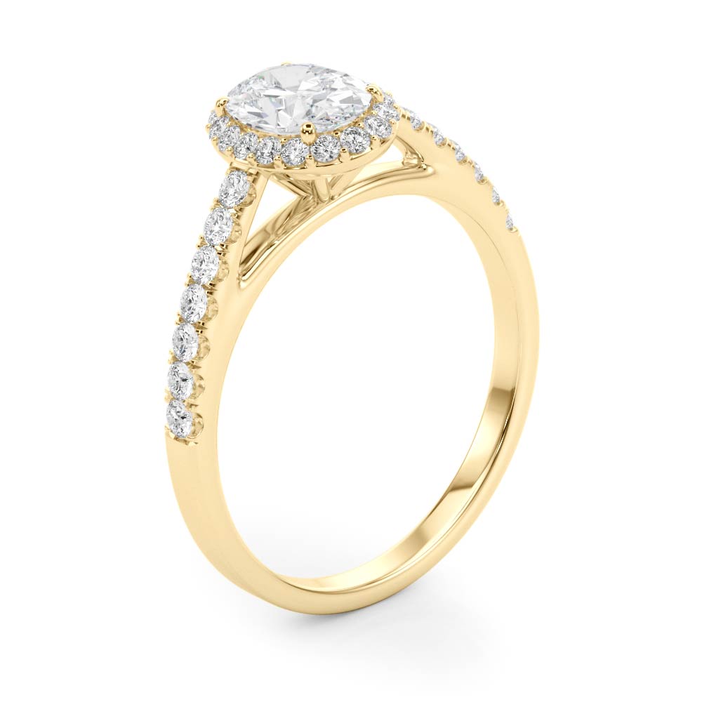 Iconic Halo Oval Diamond Engagement Ring in 10K/14K gold and platinum with certified lab-grown or natural diamonds