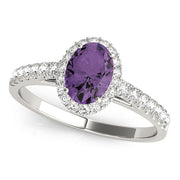 Iconic Halo Oval Diamond Engagement Ring in 10K/14K gold and platinum with certified lab-grown or natural diamonds