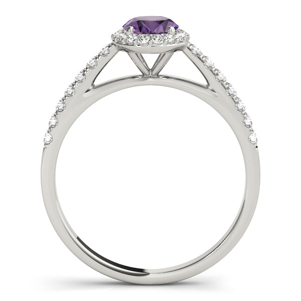 Iconic Halo Oval Diamond Engagement Ring in 10K/14K gold and platinum with certified lab-grown or natural diamonds