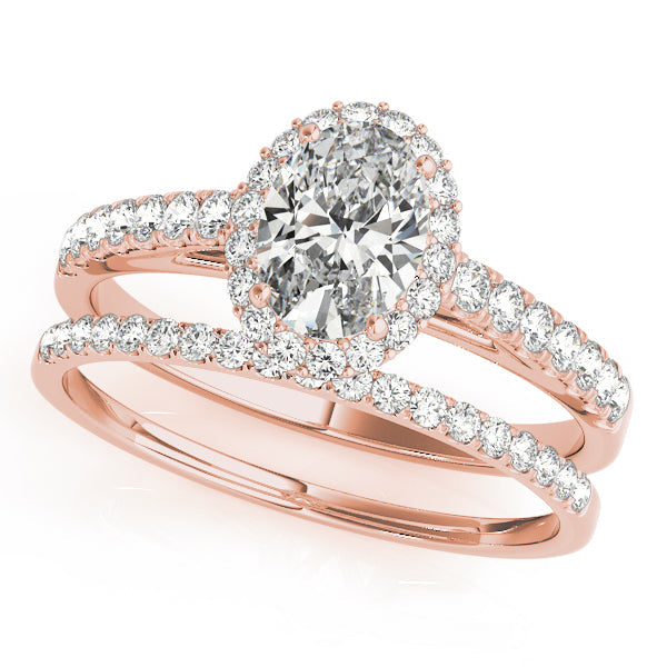 Iconic Halo Oval Diamond Engagement Ring in 10K/14K gold and platinum with certified lab-grown or natural diamonds