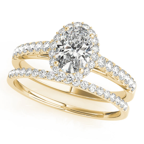 Iconic Halo Oval Diamond Engagement Ring in 10K/14K gold and platinum with certified lab-grown or natural diamonds